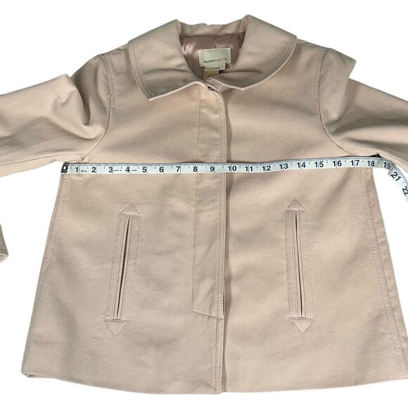 Maxazria Collection Blush Pink Button-Down Jacket 100% Cotton Shell, Size Small - Picture 9 of 11